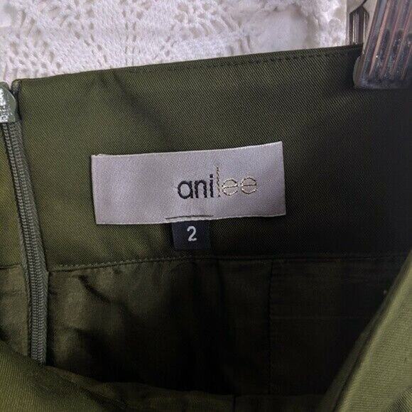 Ani Lee Skirt Women 2 XS Green Silk Blend Cupcake Layer Ruffle High Rise Mini - Picture 2 of 5